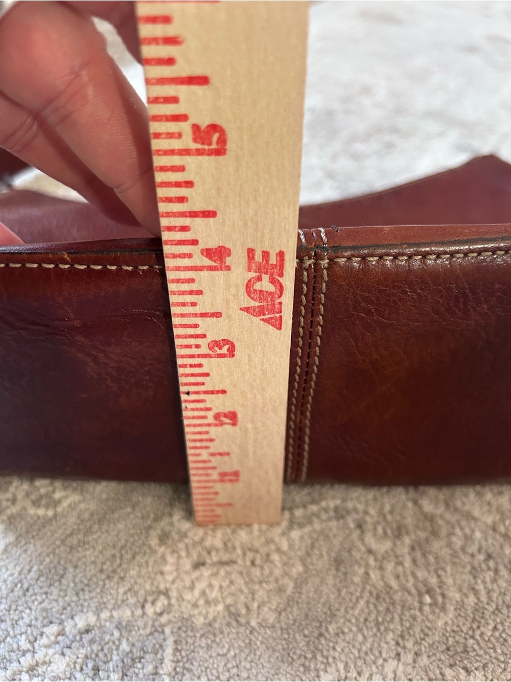 VTG Fossil 100% Leather Small Shoulder Bag Purse Reddish Brown Perfect Condition - Picture 11 of 11
